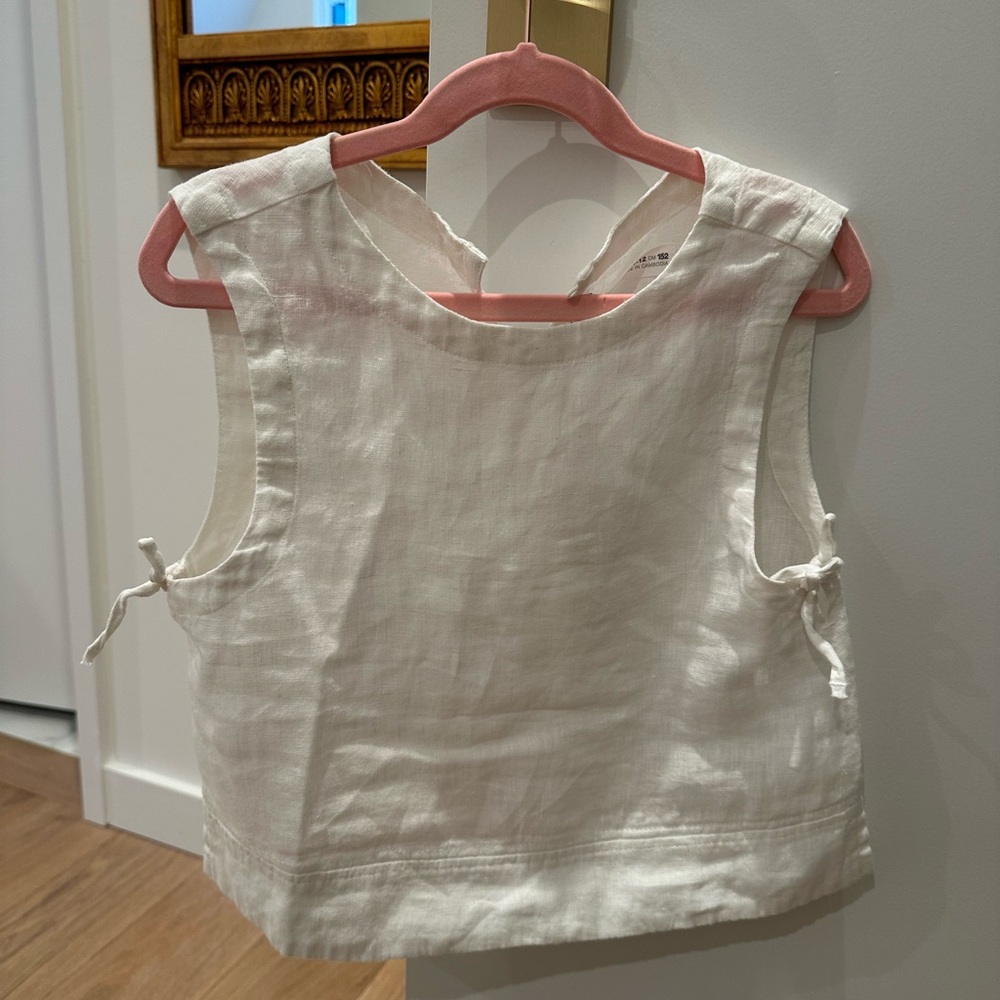 Zara White Sleeveless Top with Side Ties
